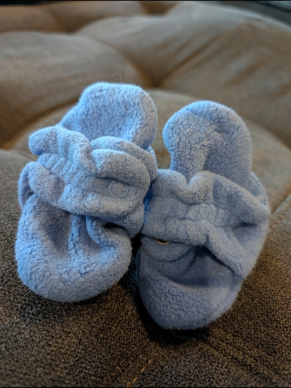 Zutano Blue Fleece Baby Booties, 3 Months